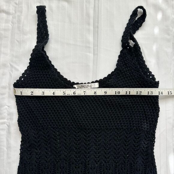 Old Navy Vintage Black Crochet Tank Top Women’s Boho Knit - Picture 4 of 5